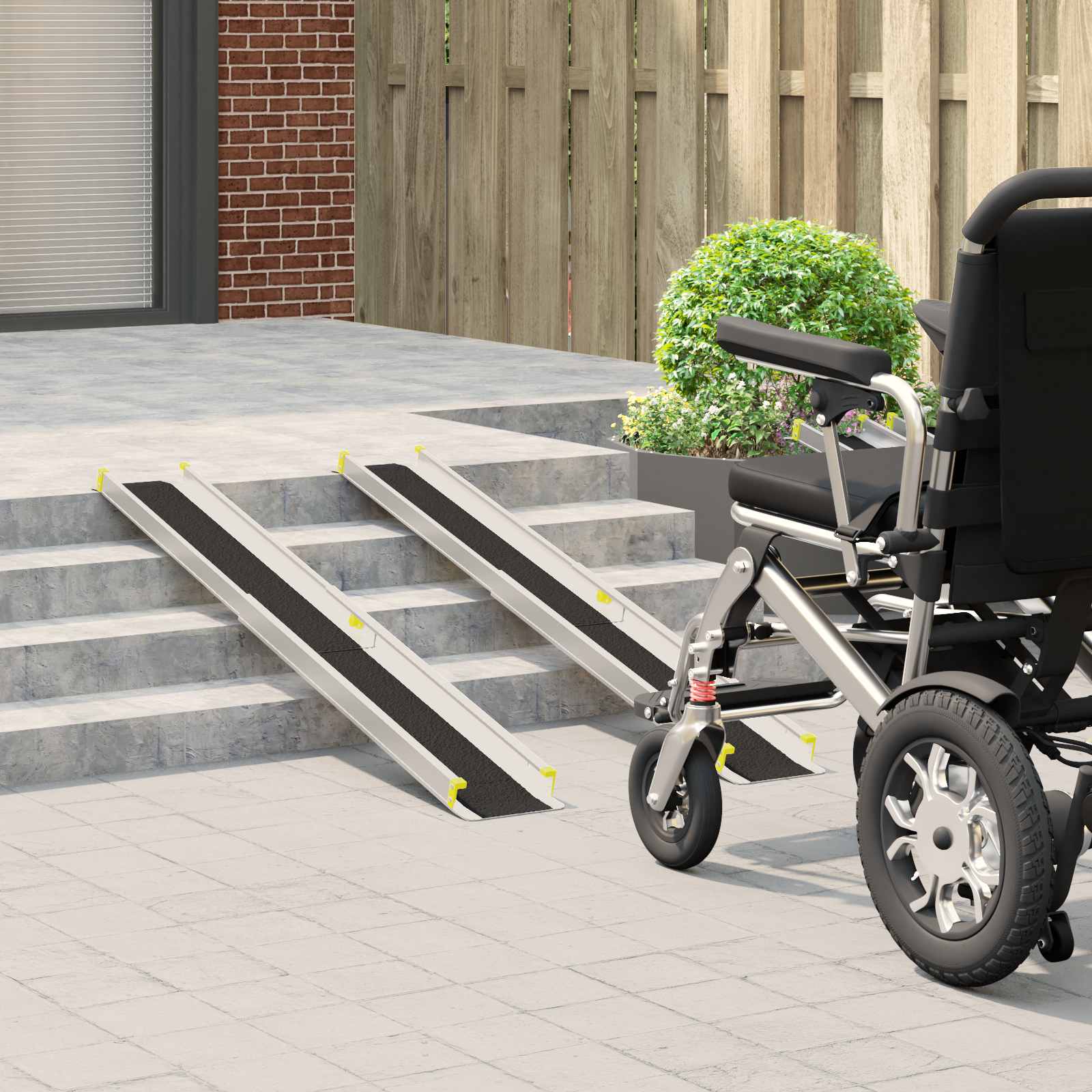 vidaXL Rolstoelhelling 2 pcs Zwart 152 x 19 x 5,5 cm Aluminium