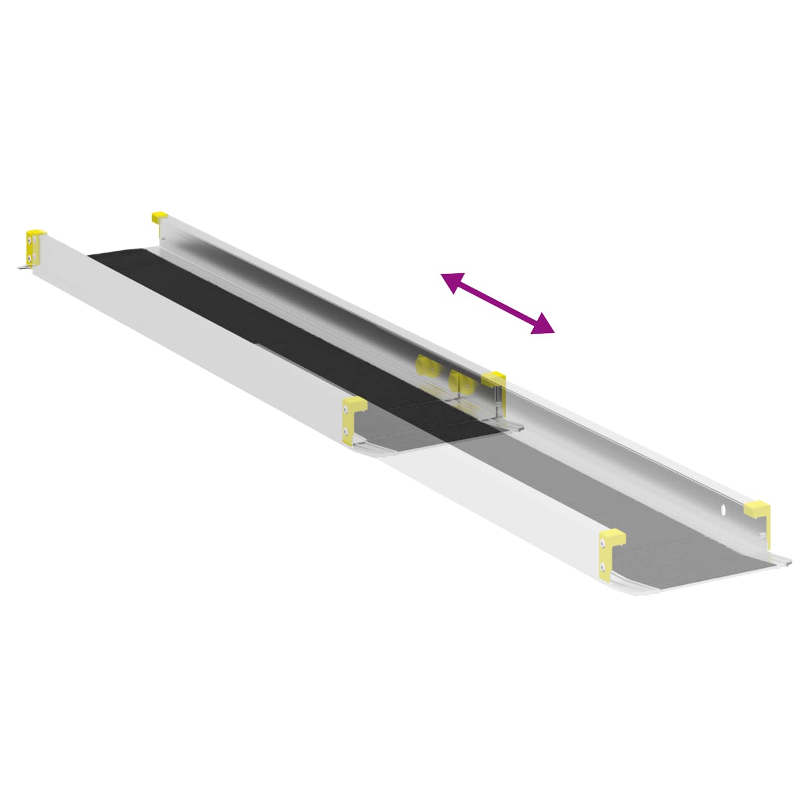 vidaXL Rolstoelhelling 2 pcs Zwart 152 x 19 x 5,5 cm Aluminium