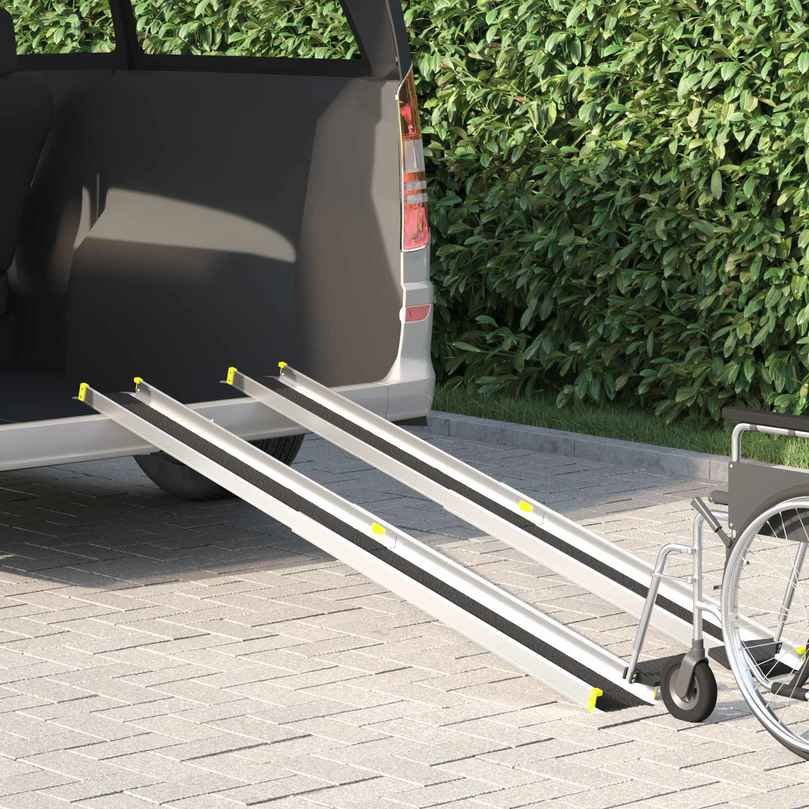 vidaXL Rolstoelhelling 2 pcs Zwart 152 x 19 x 5,5 cm Aluminium