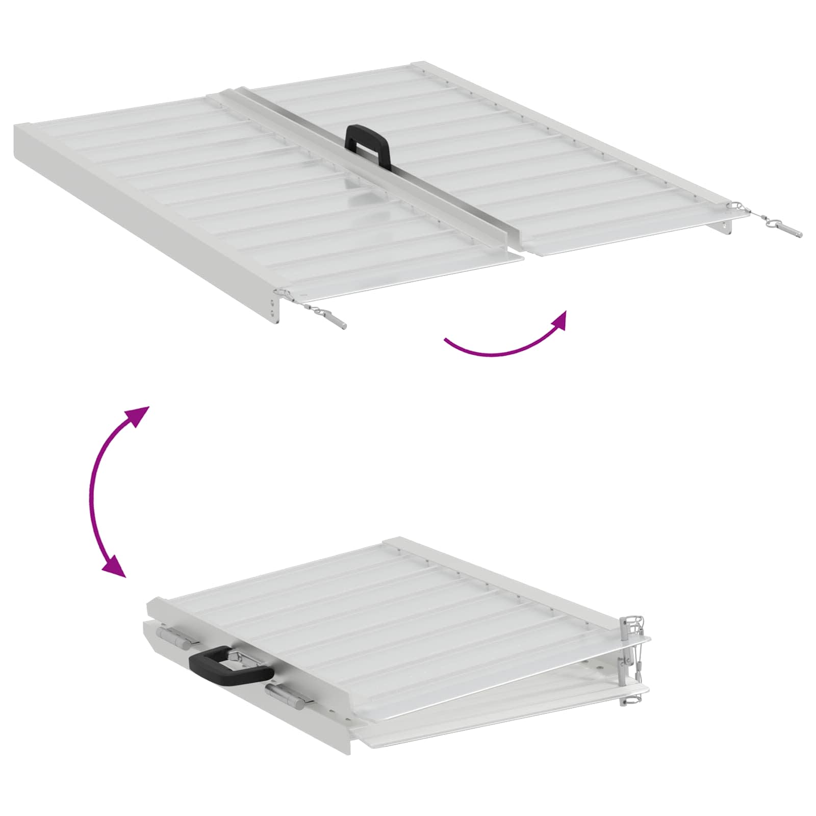vidaXL Rolstoelhelling Zilver 62 x 73 x 5 cm Aluminium
