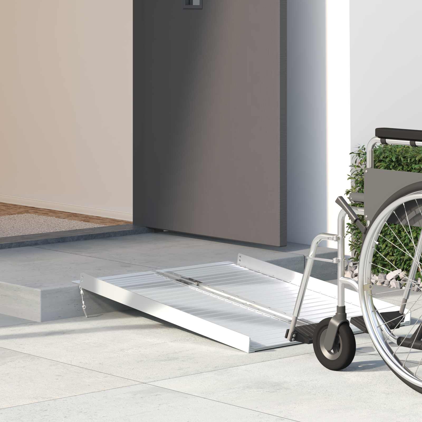vidaXL Rolstoelhelling Zilver 62 x 73 x 5 cm Aluminium