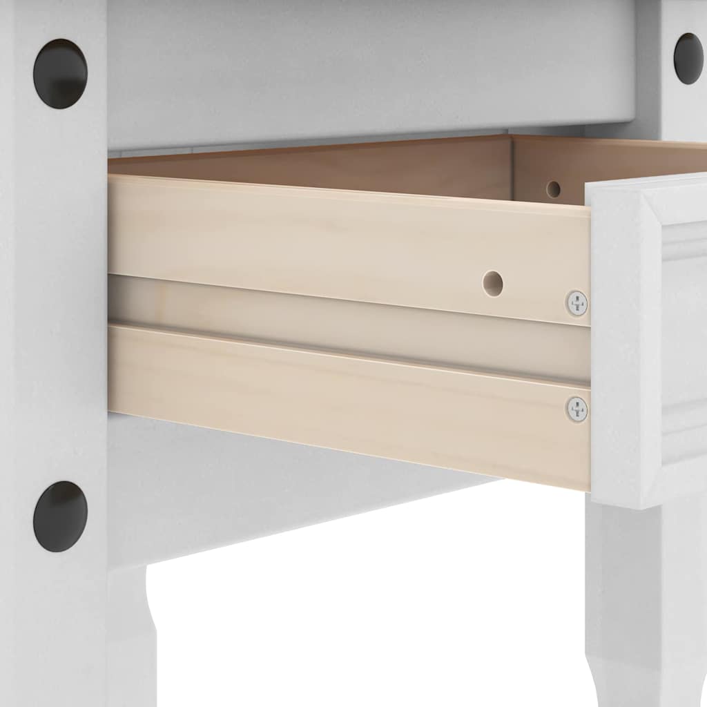 vidaXL Bijzettafel met lade Wit 50 x 50 x 50 cm Massief grenenhout