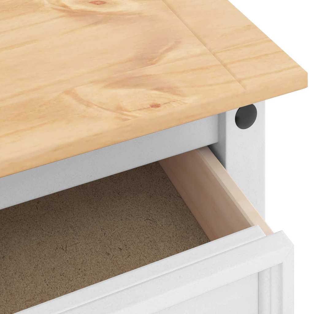 vidaXL Bijzettafel met lade Wit 50 x 50 x 50 cm Massief grenenhout