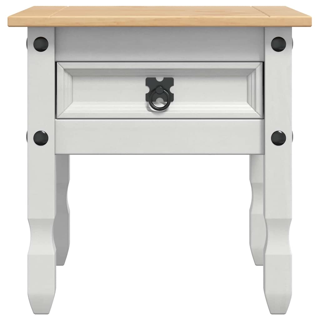 vidaXL Bijzettafel met lade Wit 50 x 50 x 50 cm Massief grenenhout