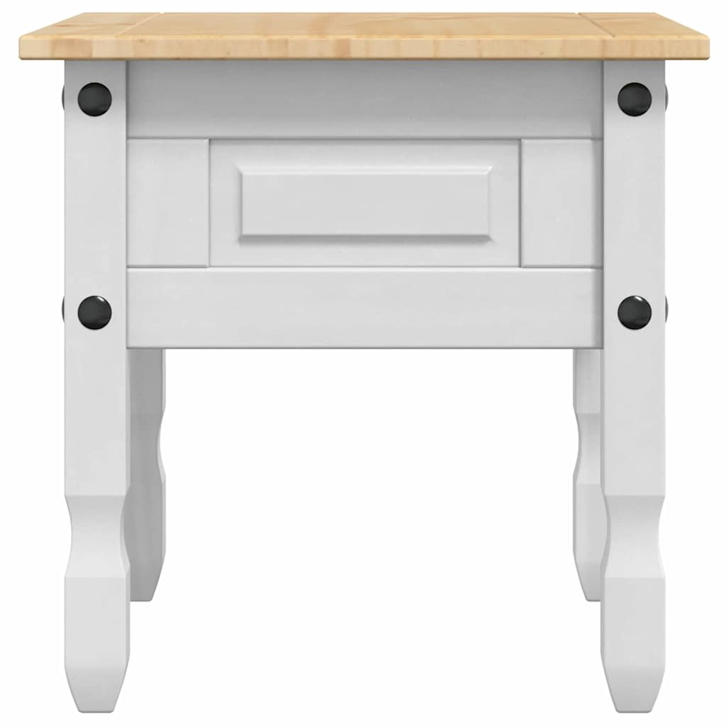 vidaXL Bijzettafel met lade Wit 50 x 50 x 50 cm Massief grenenhout