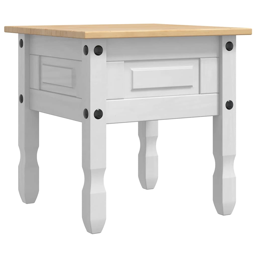 vidaXL Bijzettafel met lade Wit 50 x 50 x 50 cm Massief grenenhout