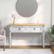 vidaXL Bijzettafel met lade Wit 115 x 46 x 73 cm Massief grenenhout