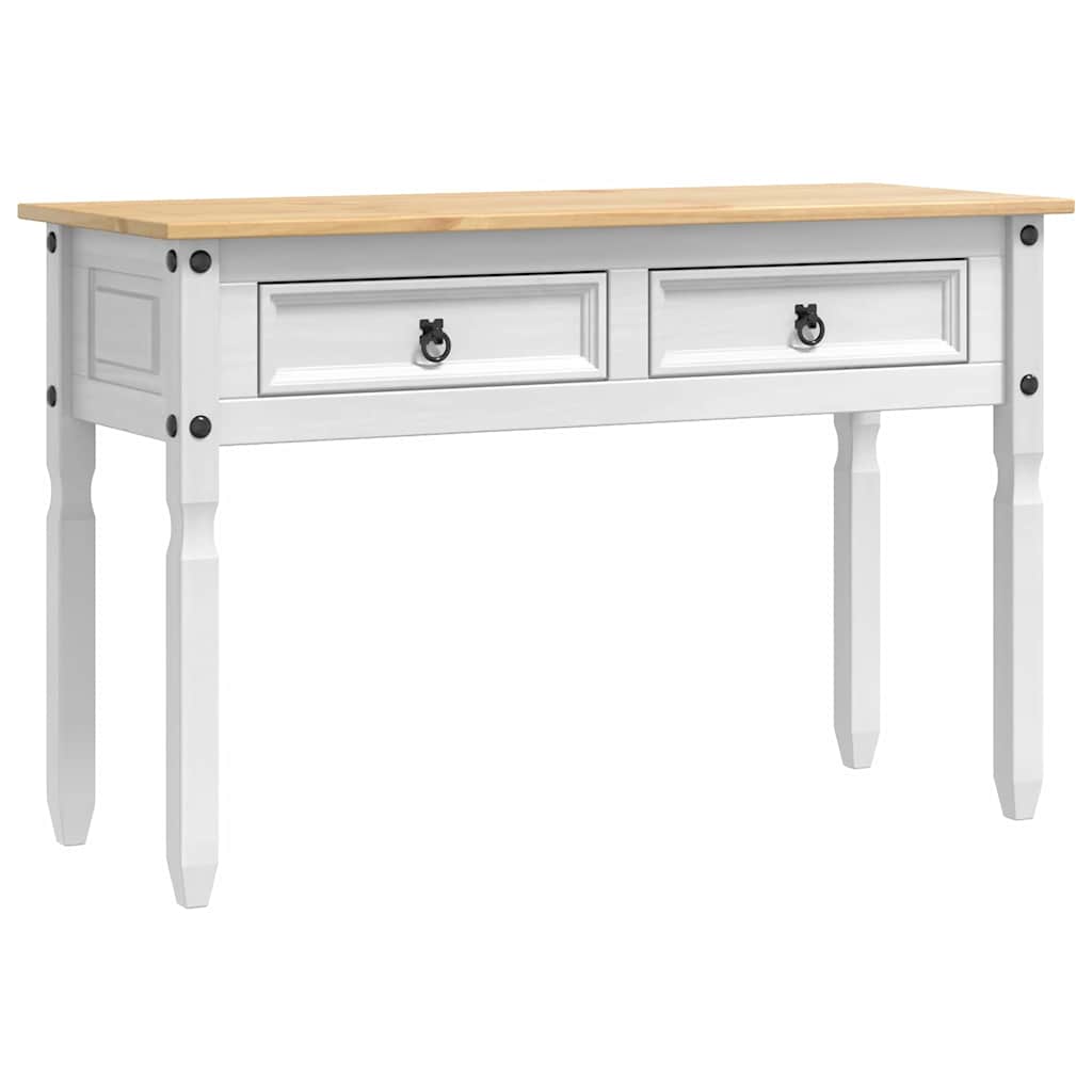 vidaXL Bijzettafel met lade Wit 115 x 46 x 73 cm Massief grenenhout