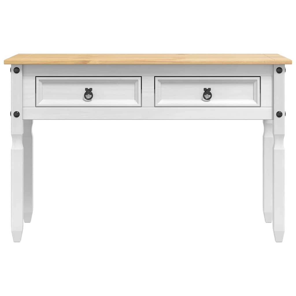 vidaXL Bijzettafel met lade Wit 115 x 46 x 73 cm Massief grenenhout