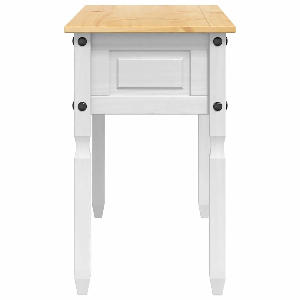 vidaXL Bijzettafel met lade Wit 115 x 46 x 73 cm Massief grenenhout