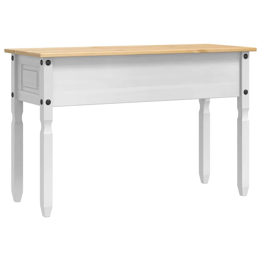 vidaXL Bijzettafel met lade Wit 115 x 46 x 73 cm Massief grenenhout