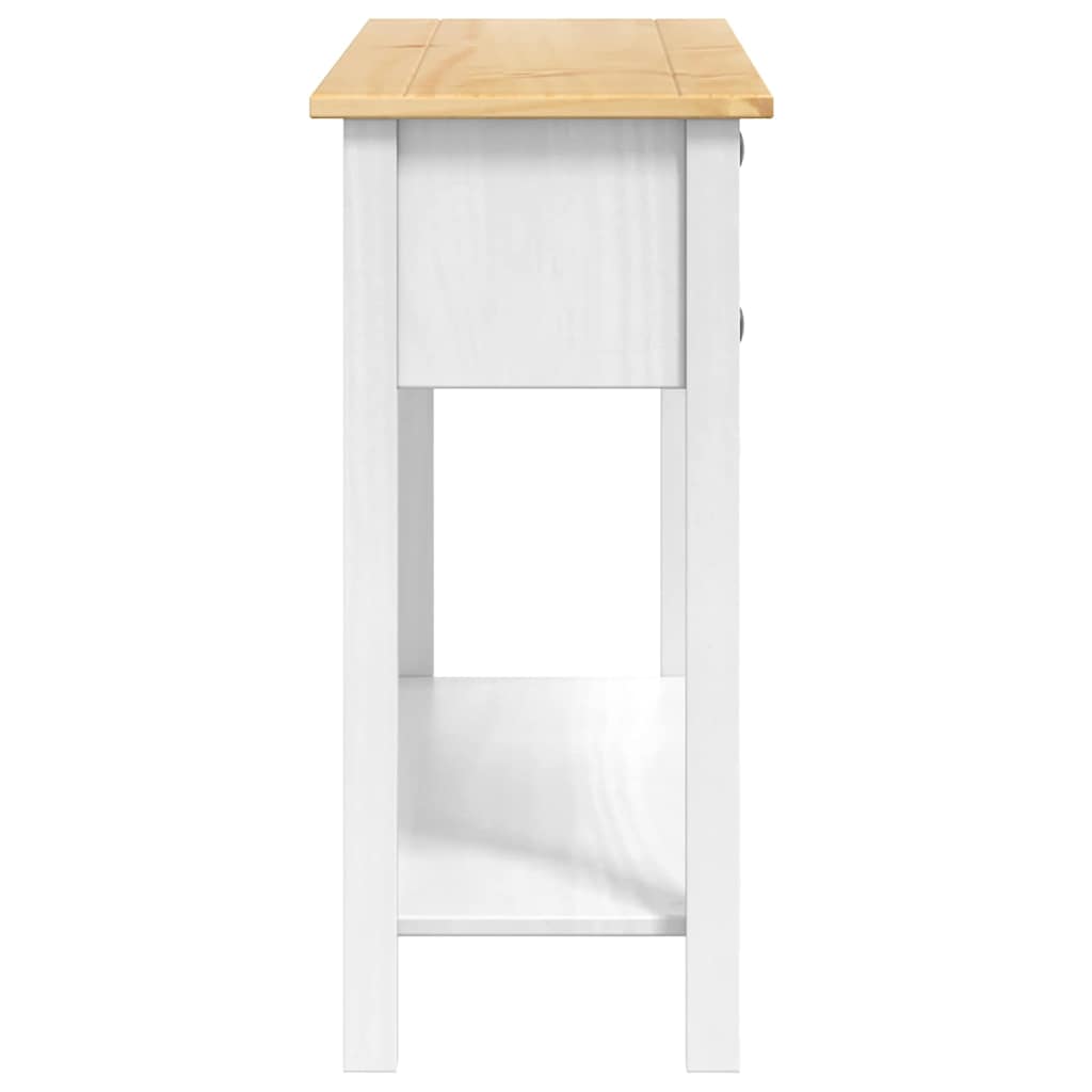 vidaXL Bijzettafel met lade Wit 114 x 34,5 x 73 cm Massief grenenhout