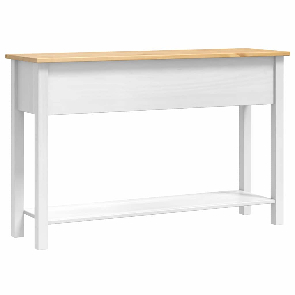 vidaXL Bijzettafel met lade Wit 114 x 34,5 x 73 cm Massief grenenhout