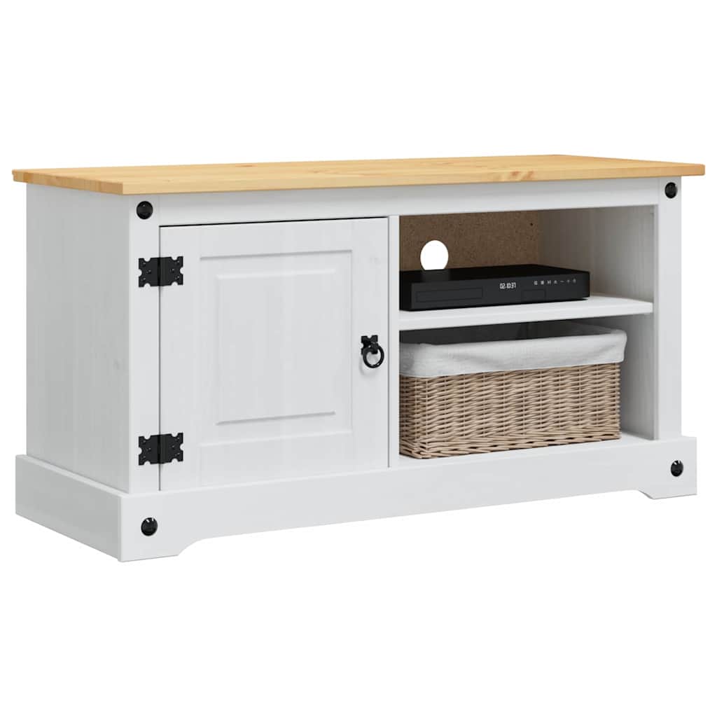 vidaXL TV-kast Corona Wit 100 x 40 x 52 cm Massief grenenhout