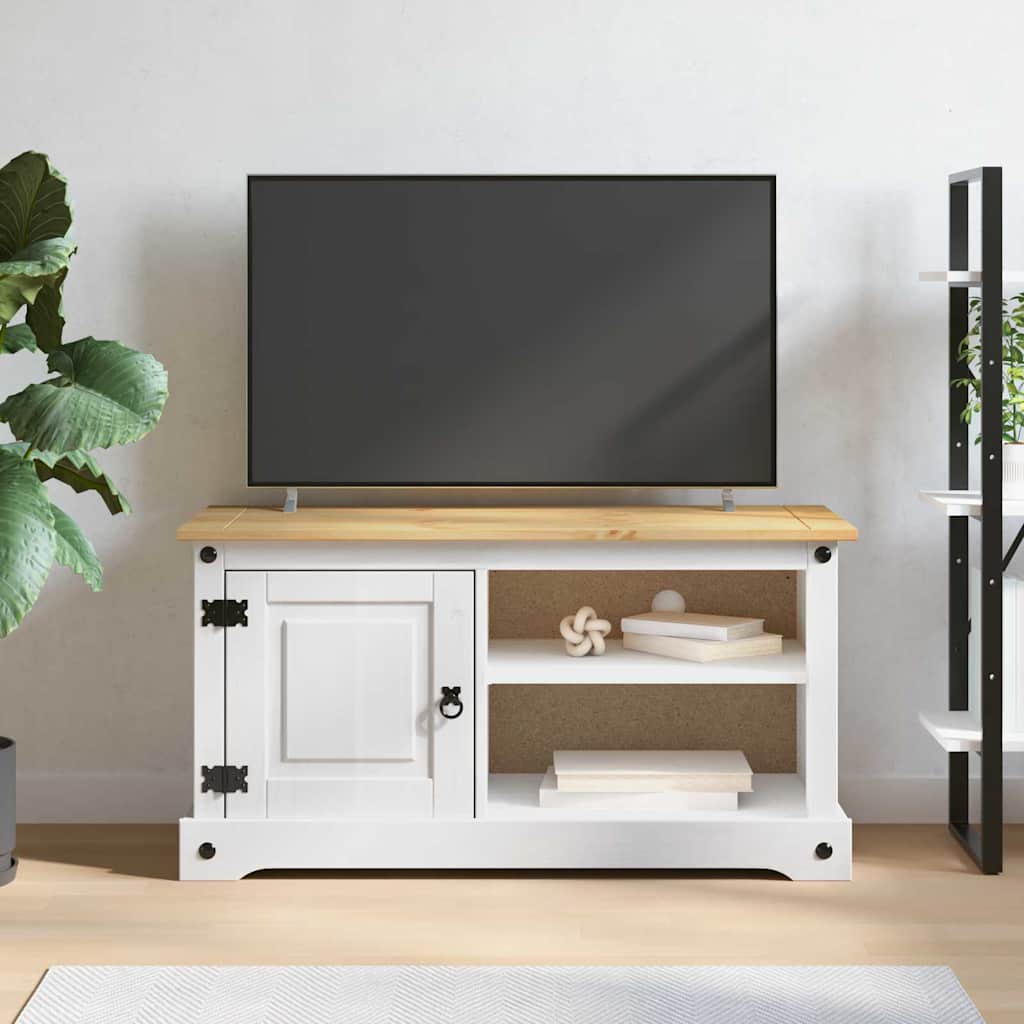 vidaXL TV-kast Corona Wit 100 x 40 x 52 cm Massief grenenhout