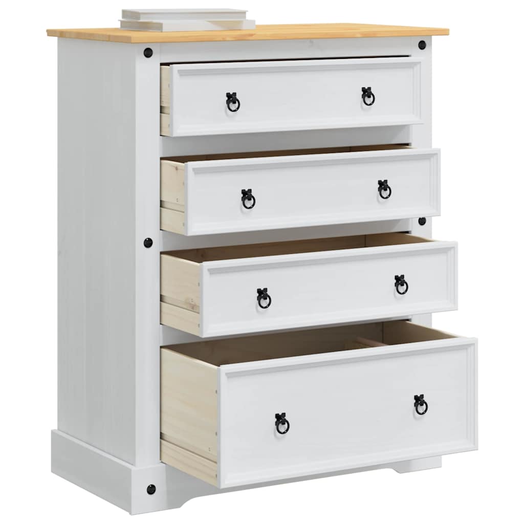 vidaXL Opbergkisten met lade Wit 92 x 48 x 114 cm Massief Vurenhout