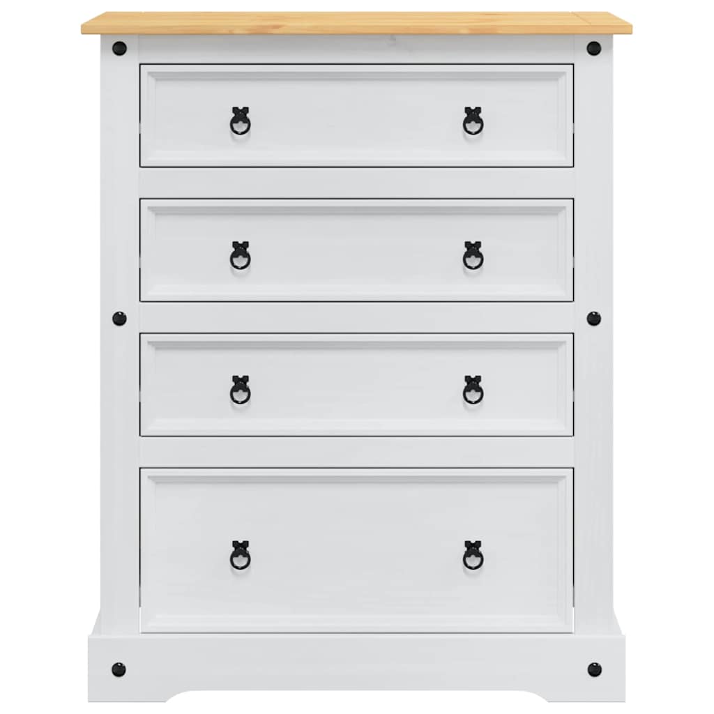vidaXL Opbergkisten met lade Wit 92 x 48 x 114 cm Massief Vurenhout