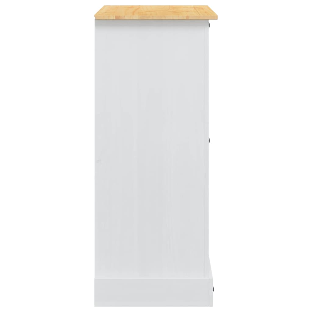 vidaXL Opbergkisten met lade Wit 92 x 48 x 114 cm Massief Vurenhout