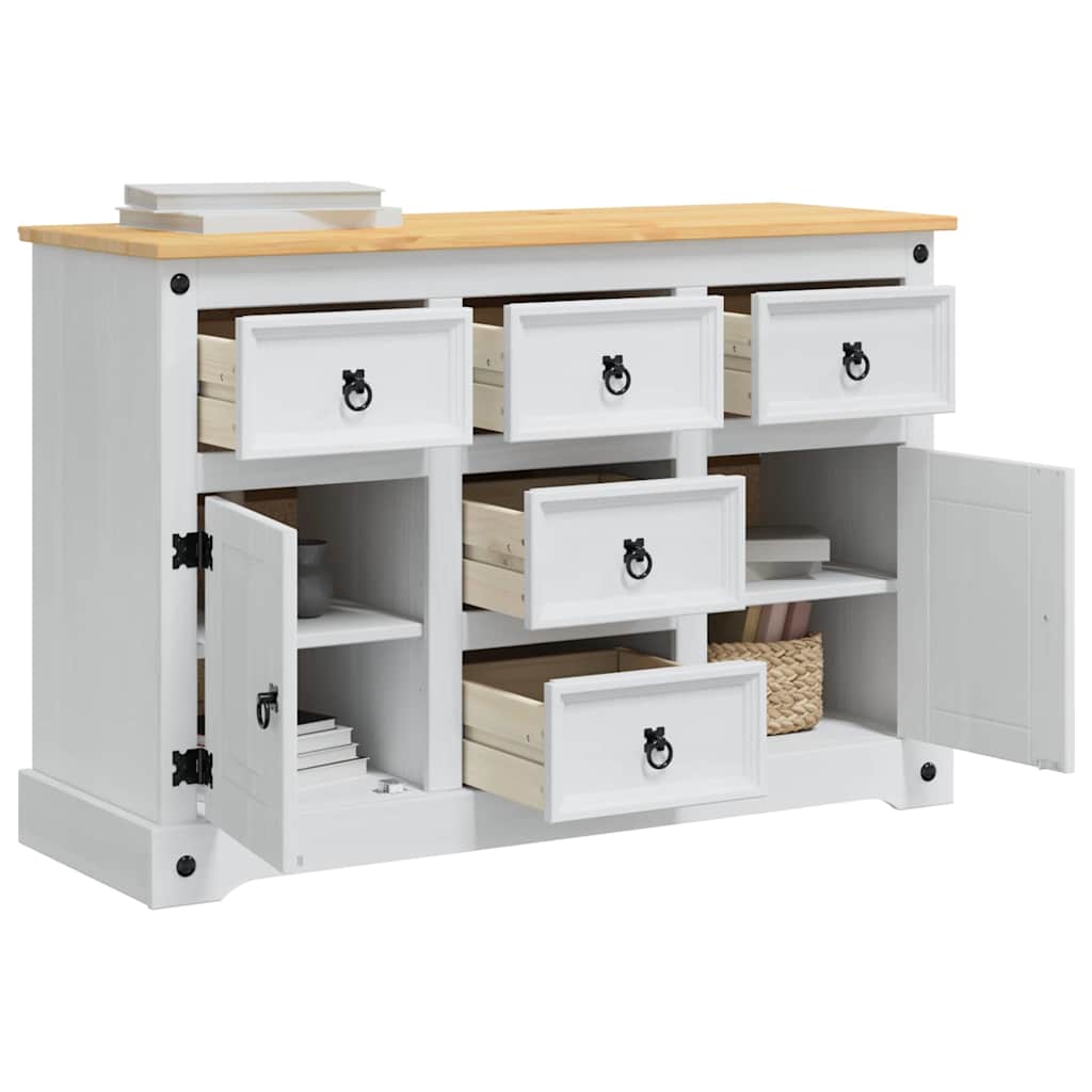vidaXL Opbergkisten met lade Wit 112 x 40 x 75 cm Massief grenenhout