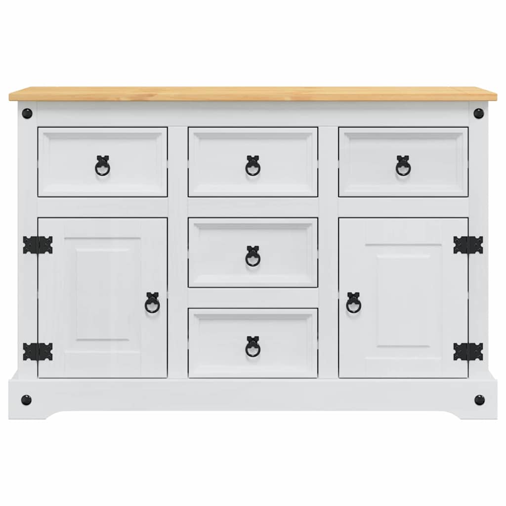 vidaXL Opbergkisten met lade Wit 112 x 40 x 75 cm Massief grenenhout