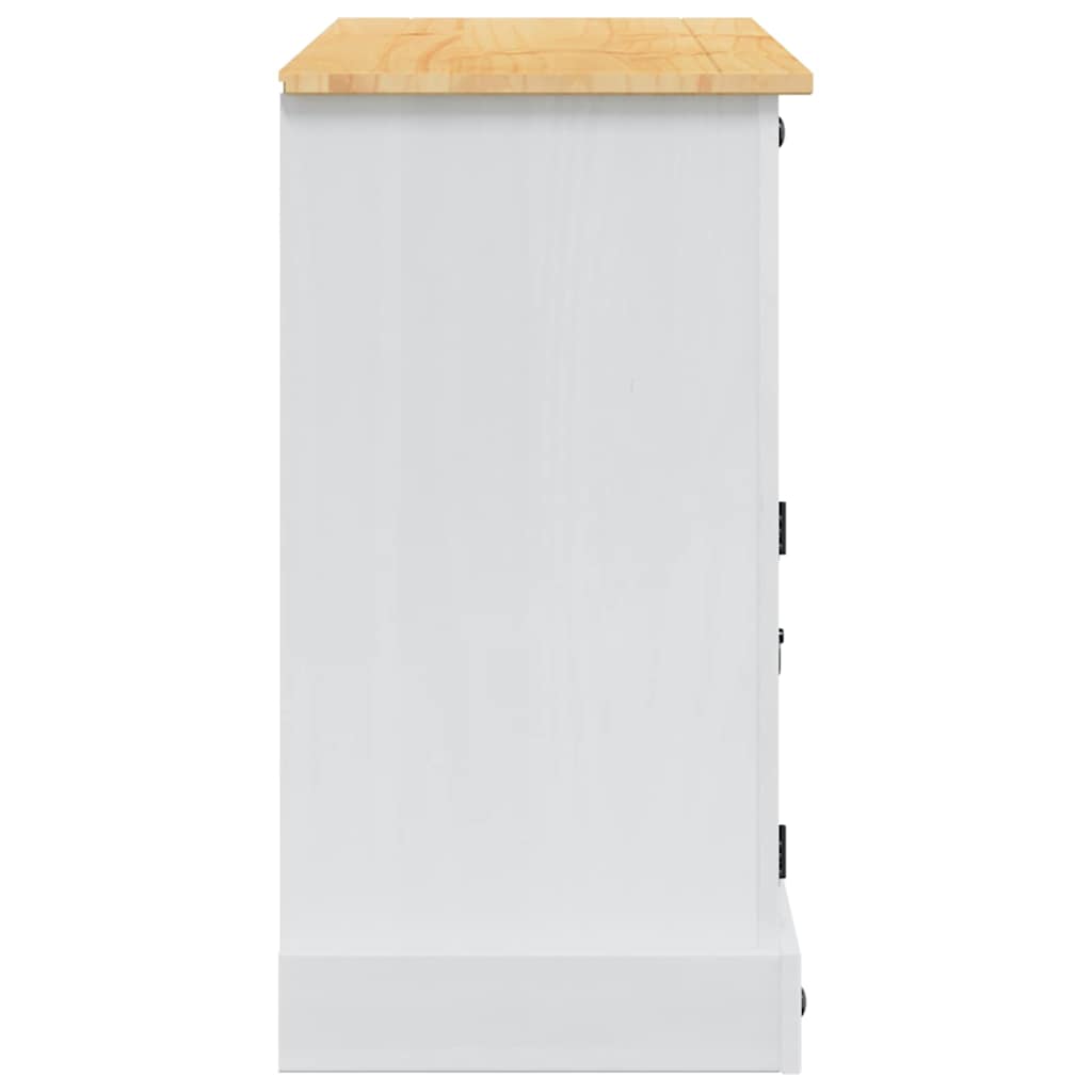vidaXL Opbergkisten met lade Wit 112 x 40 x 75 cm Massief grenenhout