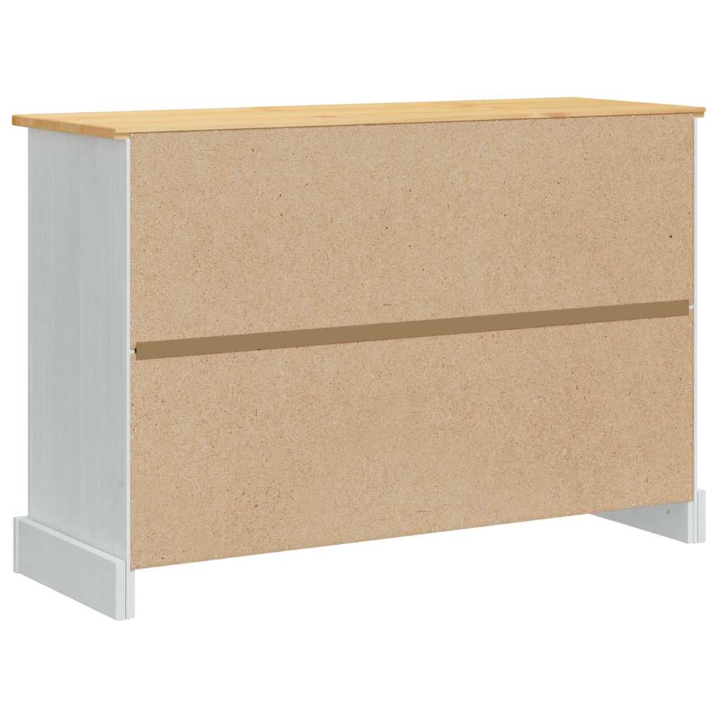 vidaXL Opbergkisten met lade Wit 112 x 40 x 75 cm Massief grenenhout