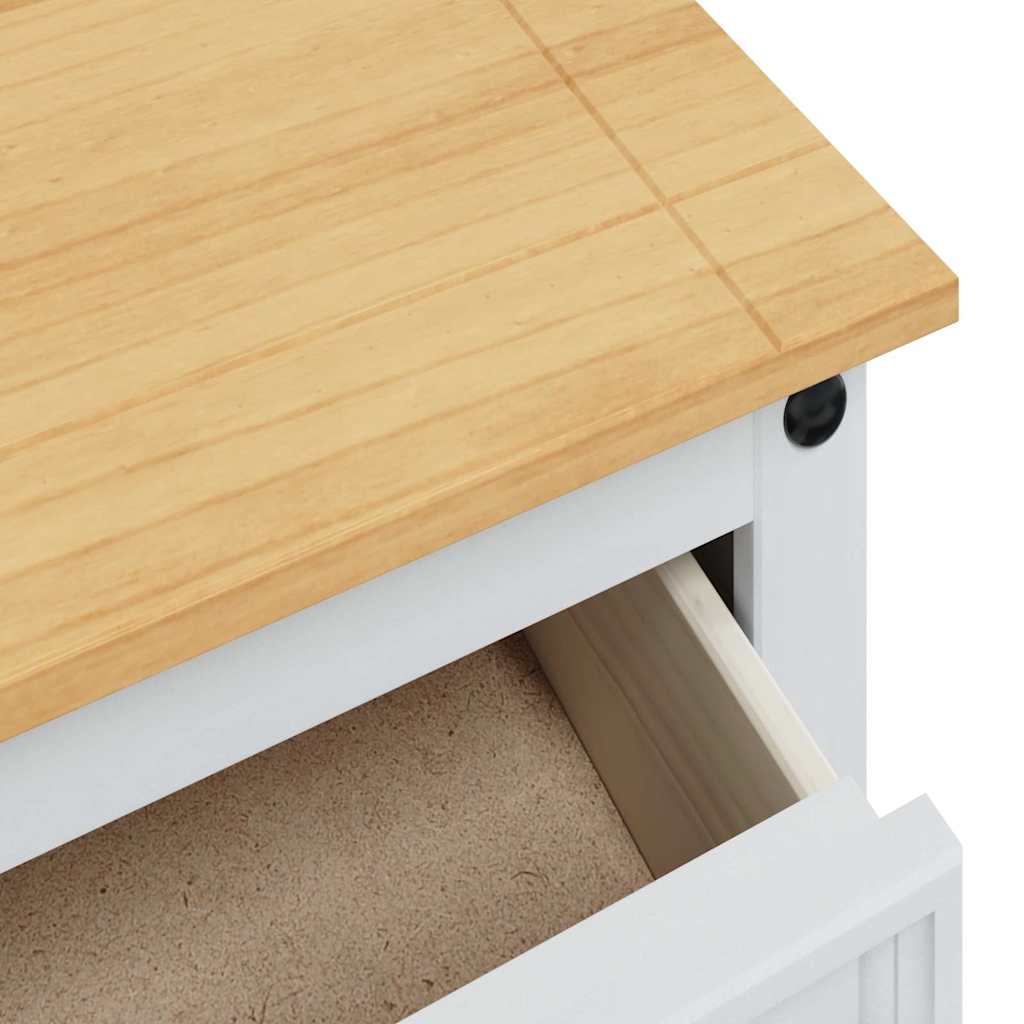vidaXL Opbergkisten met lade Wit 112 x 40 x 75 cm Massief grenenhout