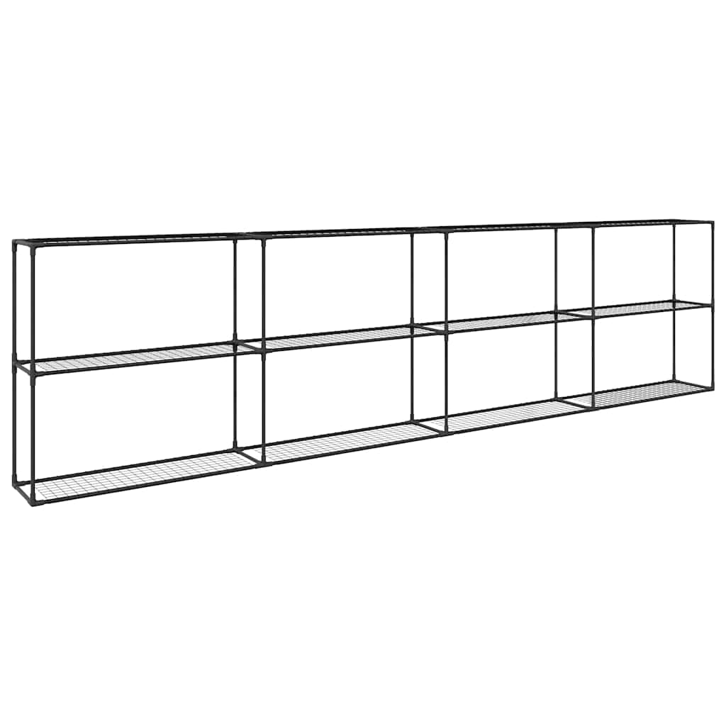 vidaXL 3-laags plantenstandaard Zwart 100 x 32 x 102 cm Staal