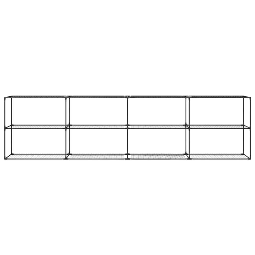 vidaXL 3-laags plantenstandaard Zwart 100 x 32 x 102 cm Staal