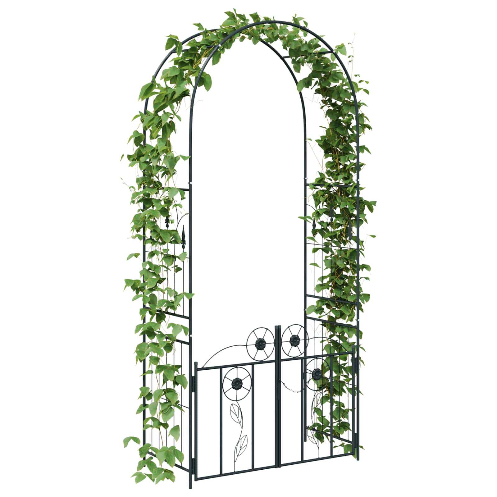vidaXL Tuin Boog Effen Zwart 102 x 50 x 218 cm