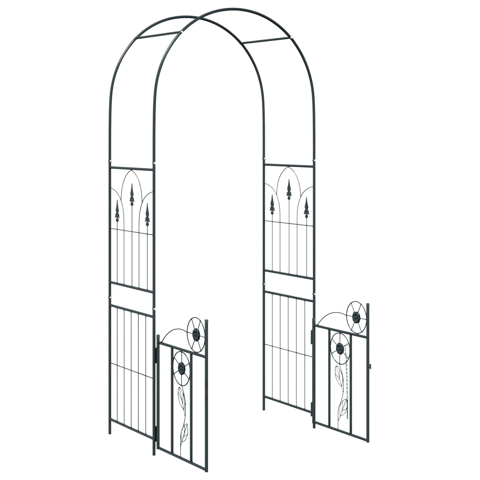vidaXL Tuin Boog Effen Zwart 102 x 50 x 218 cm