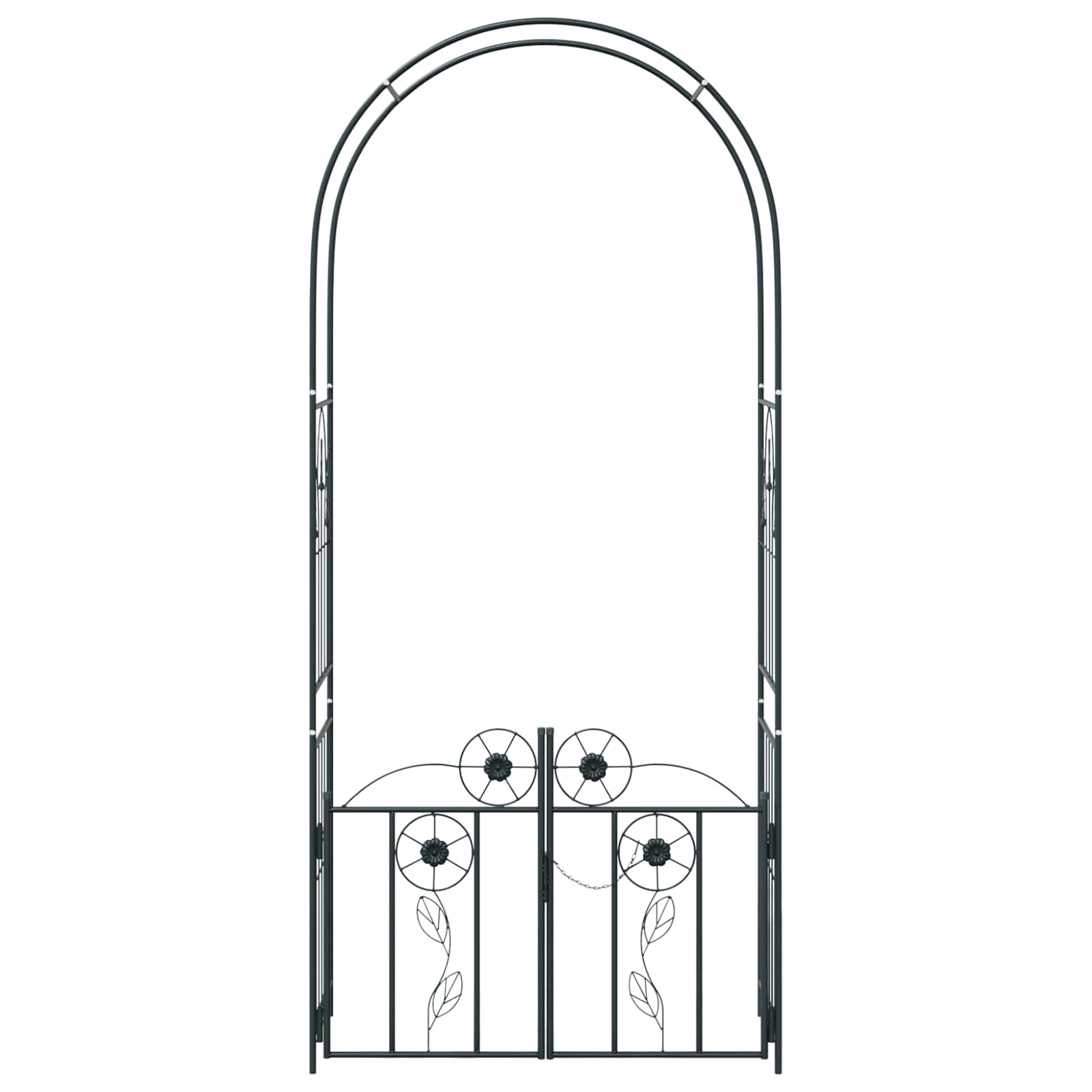 vidaXL Tuin Boog Effen Zwart 102 x 50 x 218 cm