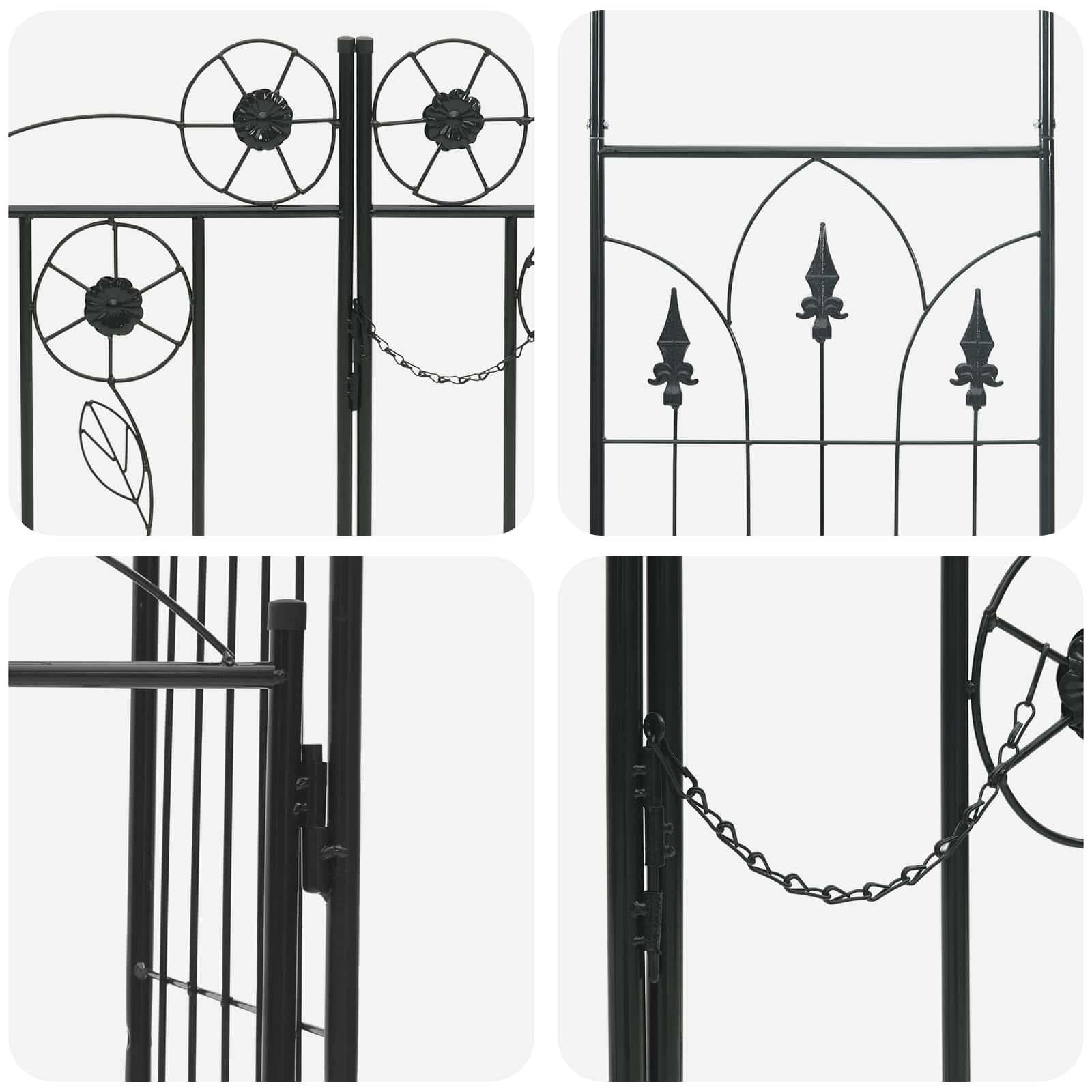 vidaXL Tuin Boog Effen Zwart 102 x 50 x 218 cm