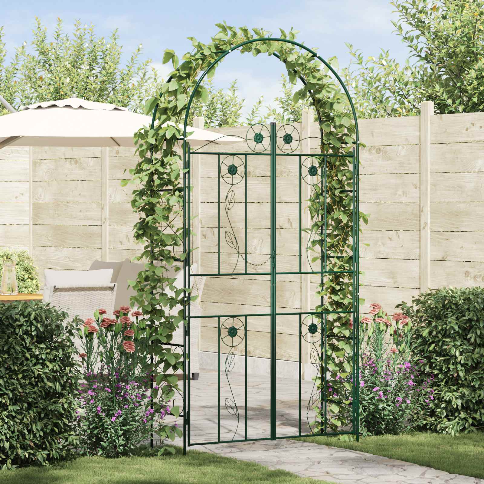 vidaXL Tuin Boog Effen Zwart