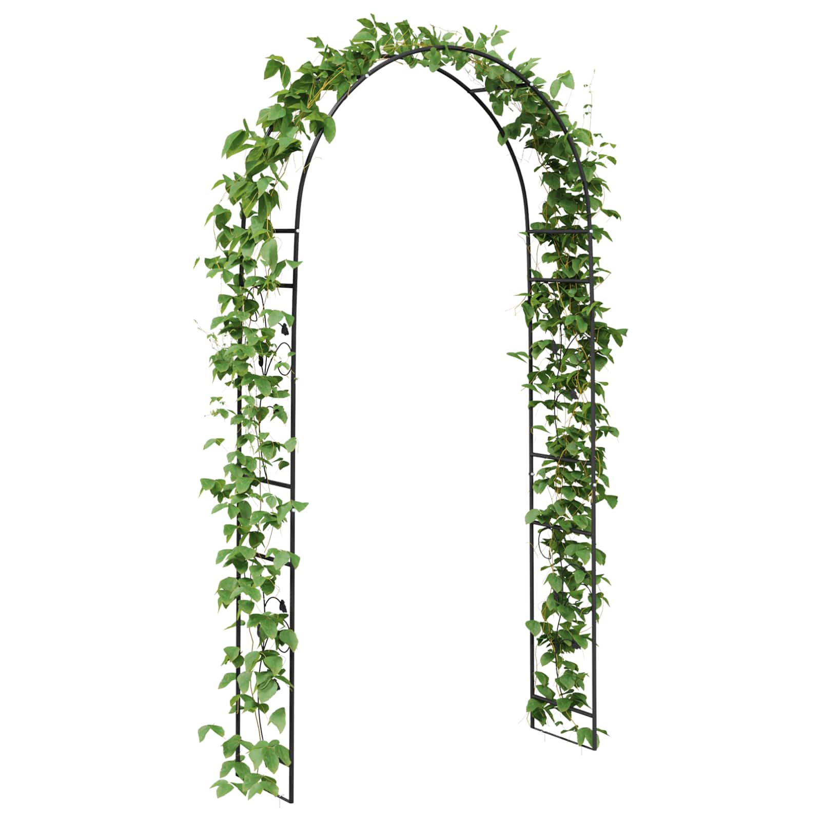 vidaXL Tuin Boog Bloemen Zwart
