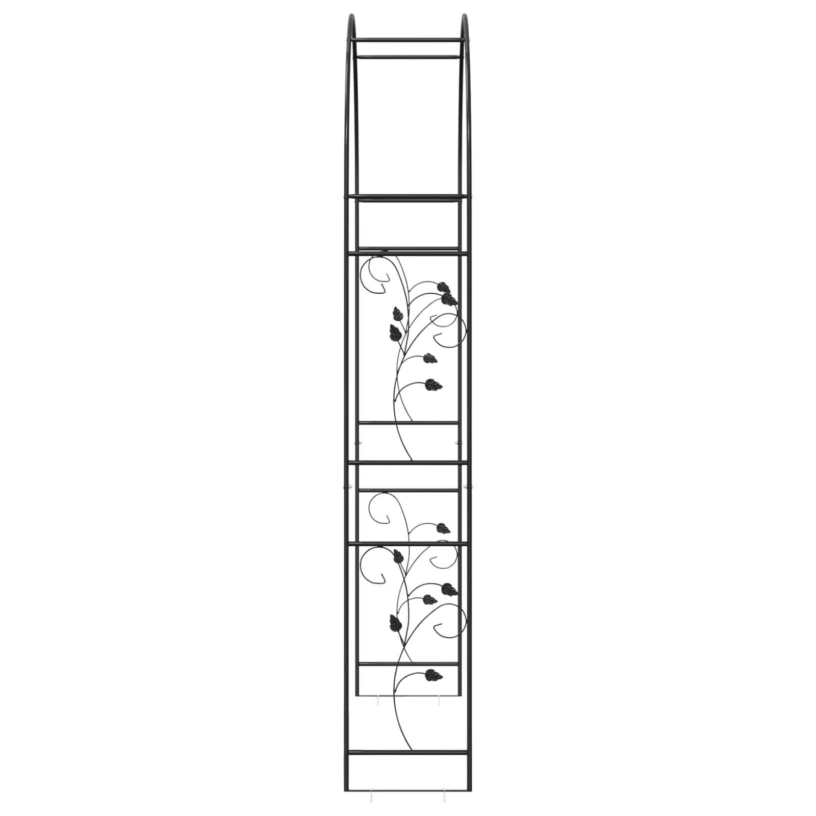 vidaXL Tuin Boog Bloemen Zwart