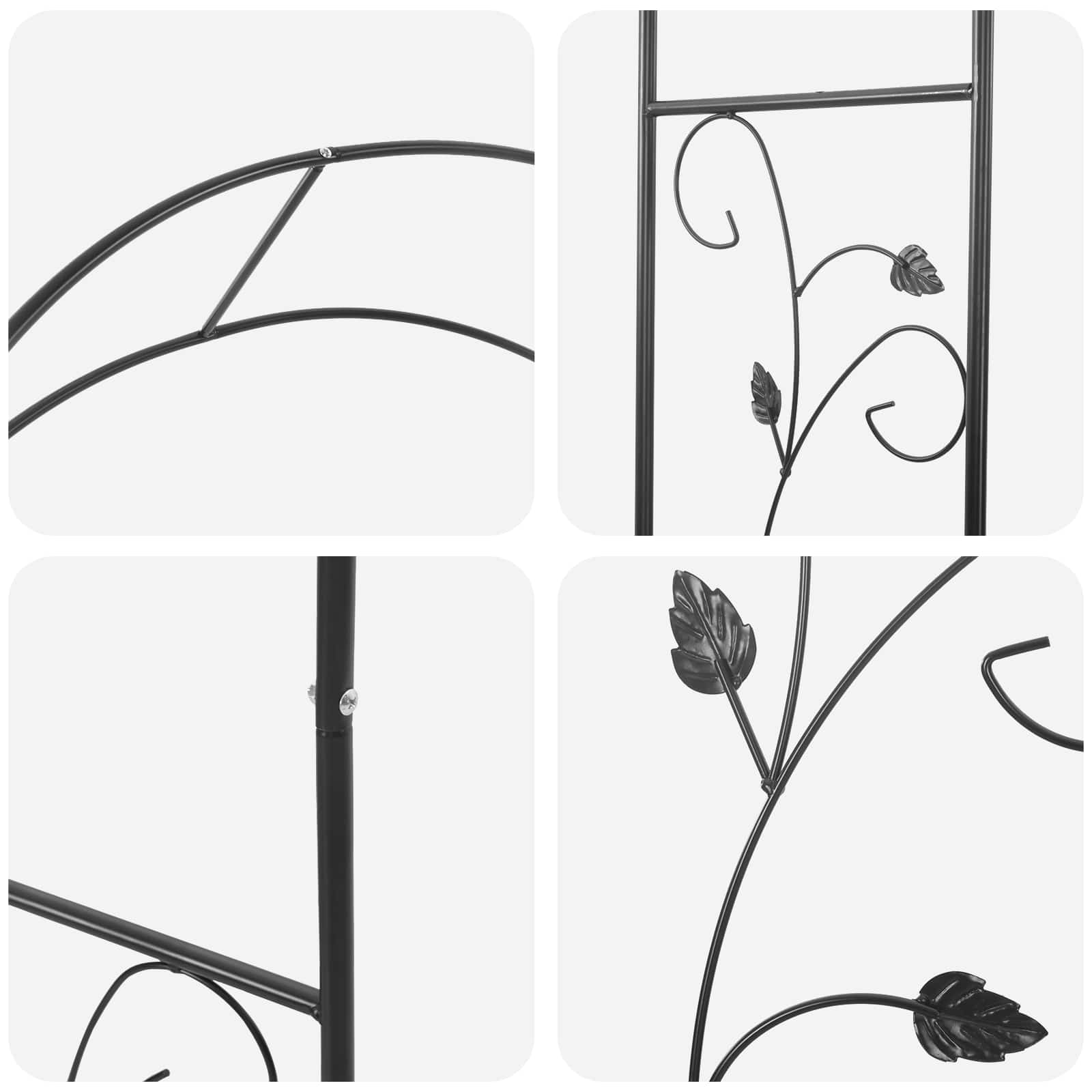 vidaXL Tuin Boog Bloemen Zwart