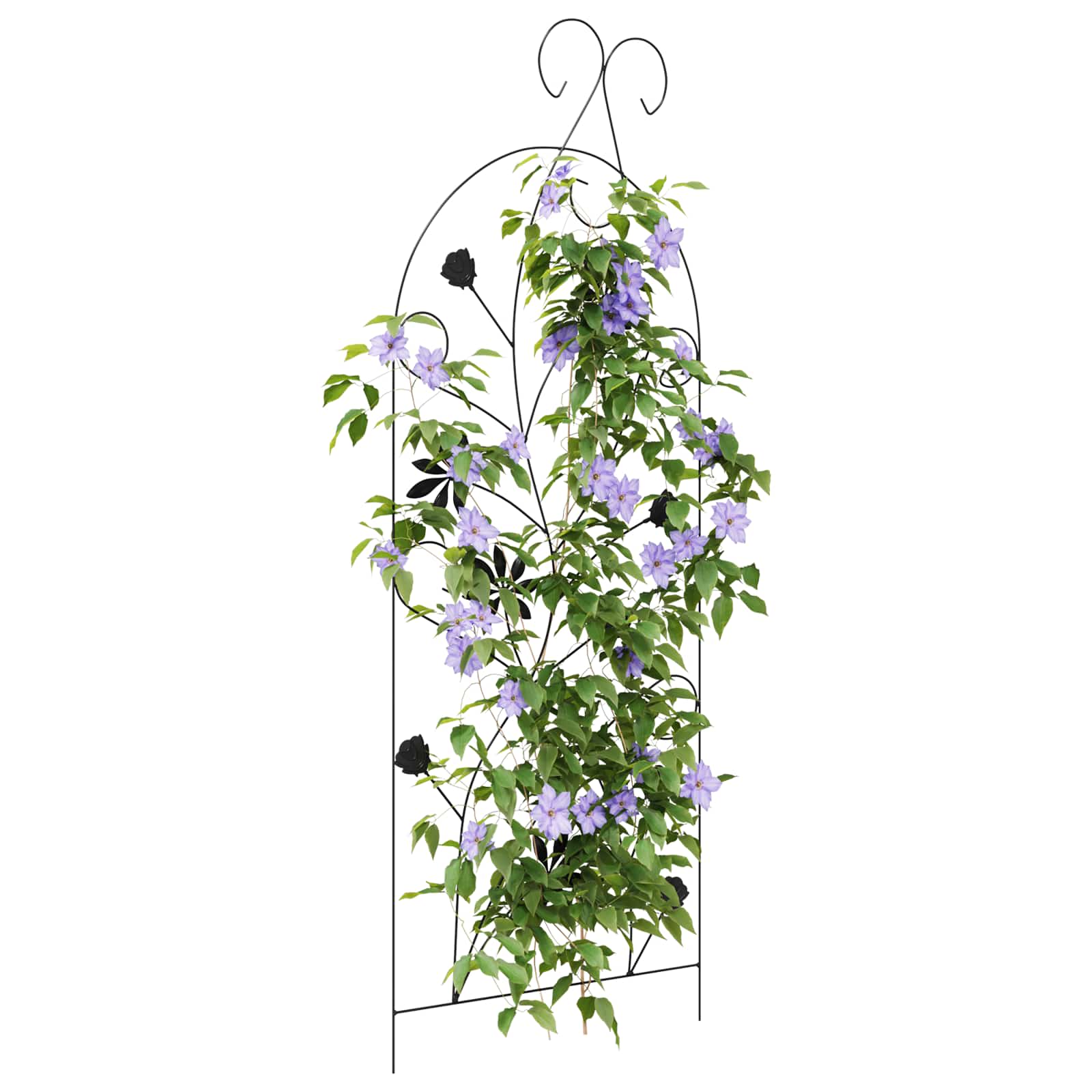 vidaXL Tuinhek 3 pcs Zwart 112 x 40 cm Staal