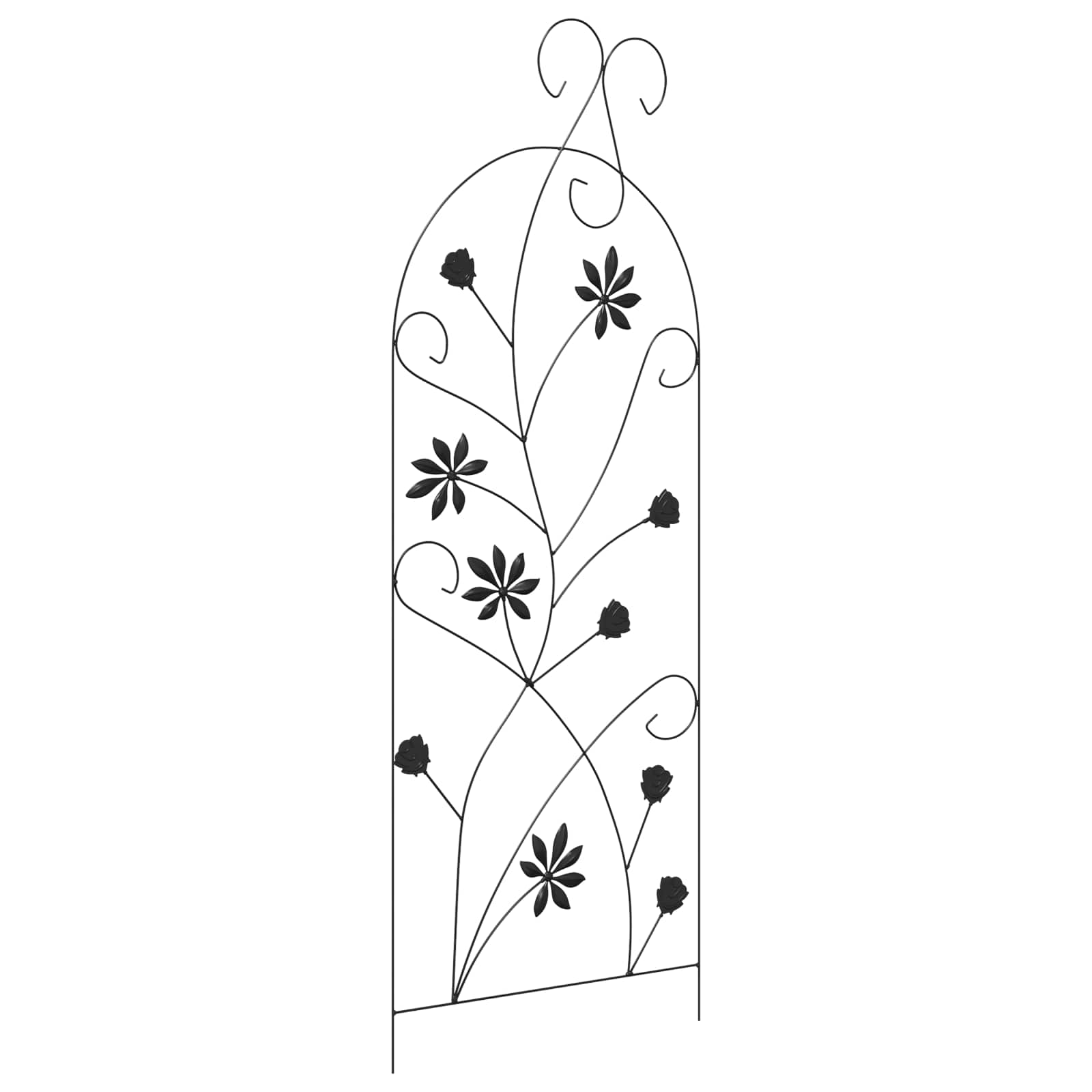 vidaXL Tuinhek 3 pcs Zwart 112 x 40 cm Staal