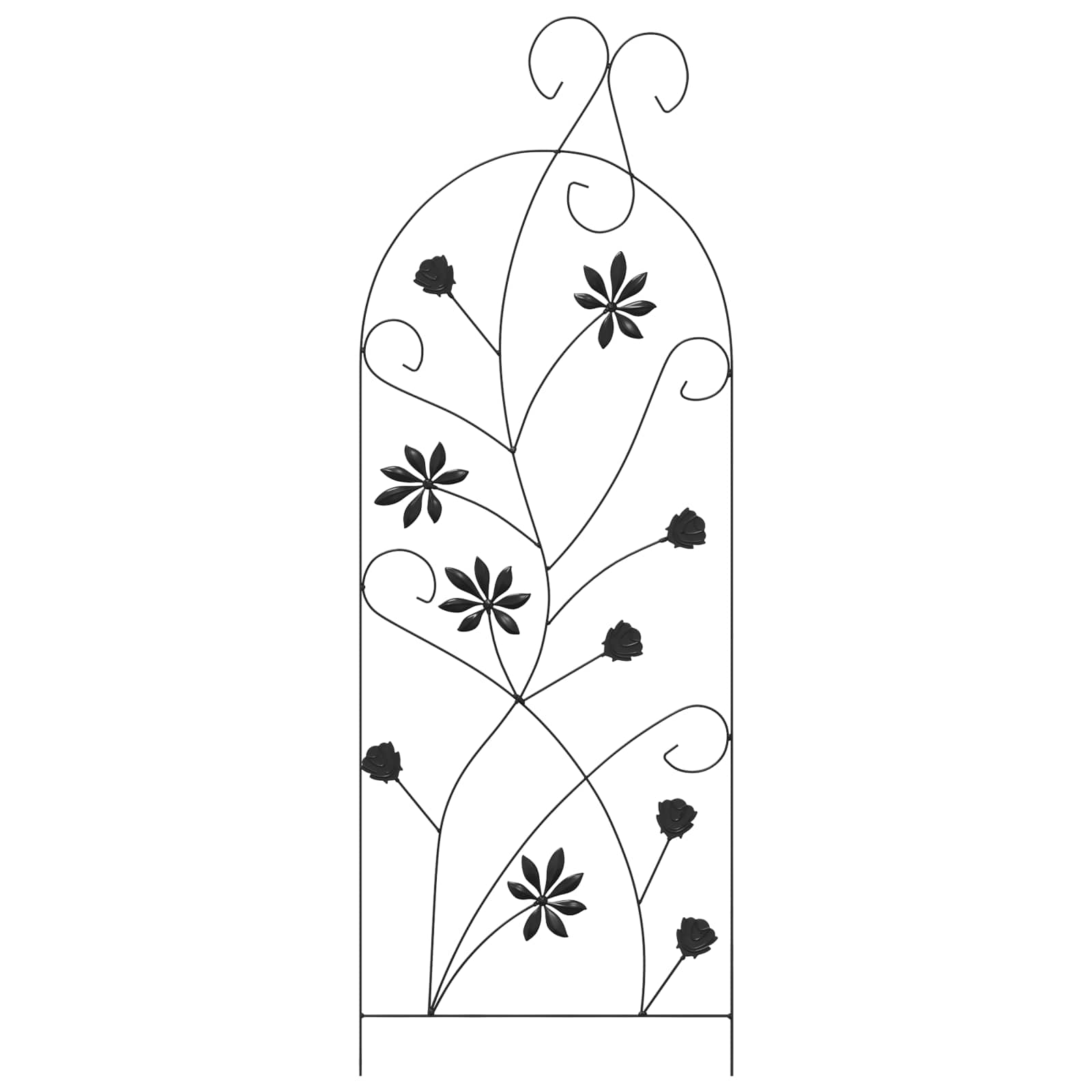 vidaXL Tuinhek 3 pcs Zwart 112 x 40 cm Staal