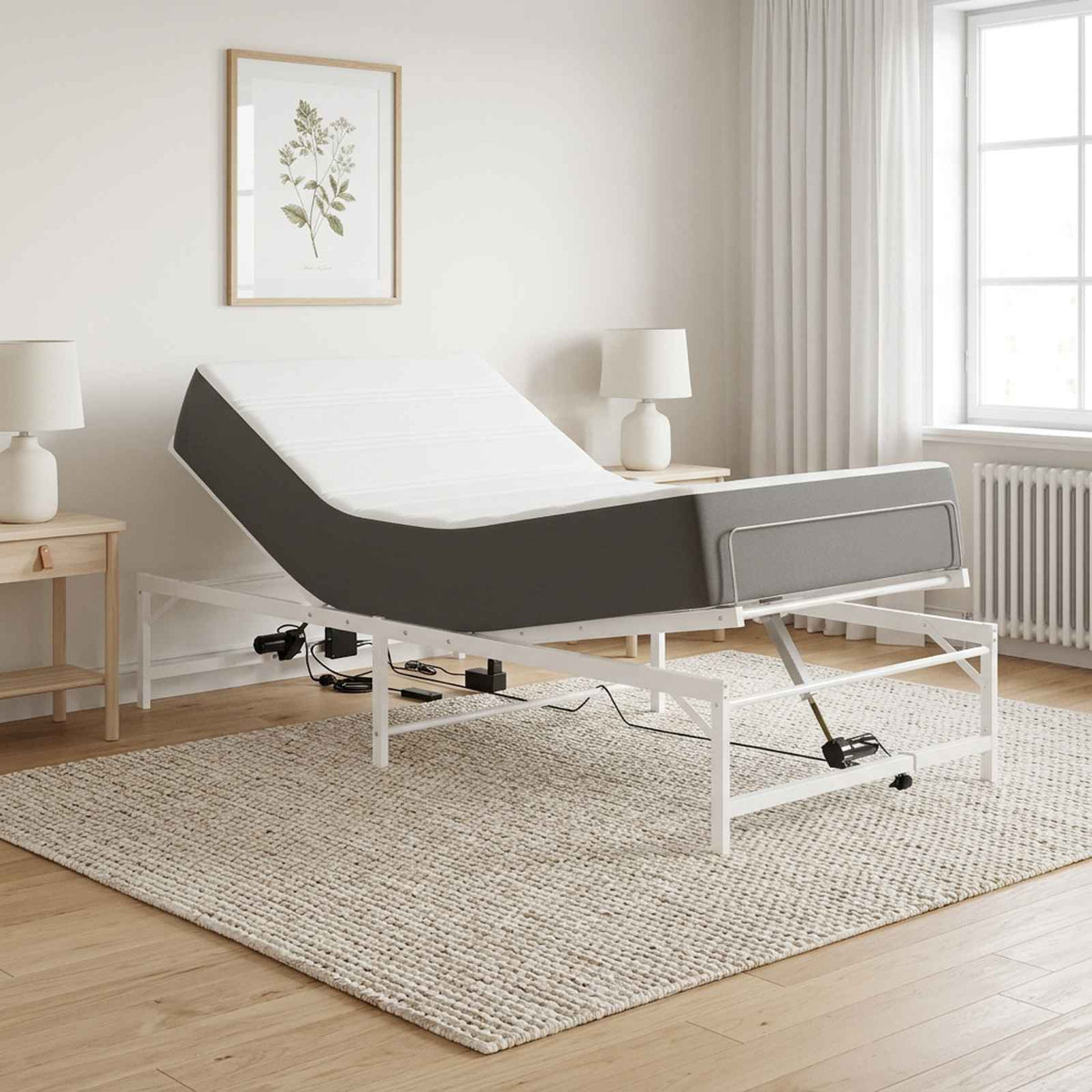vidaXL Elektrisch Verstelbaar Bedframe Zwart 120 x 190 cm Staal