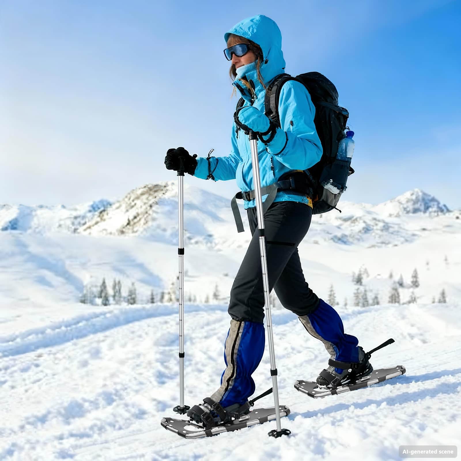 vidaXL 3 in 1 sneeuwschoenen met wandelschoenen Zilver 21 inches