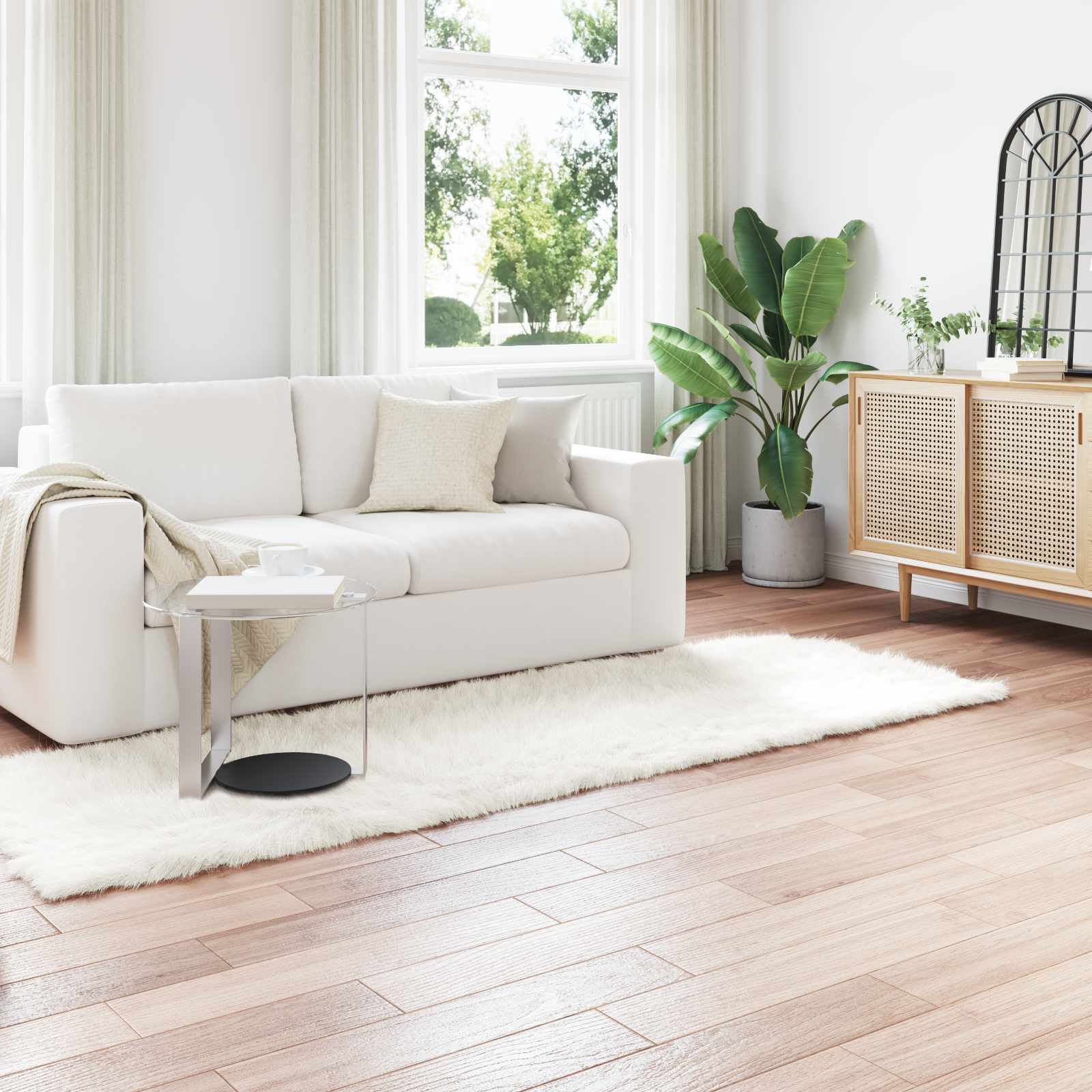 vidaXL Nepleer Schapenvacht Tapijt Wit 60 x 110 cm Polyester