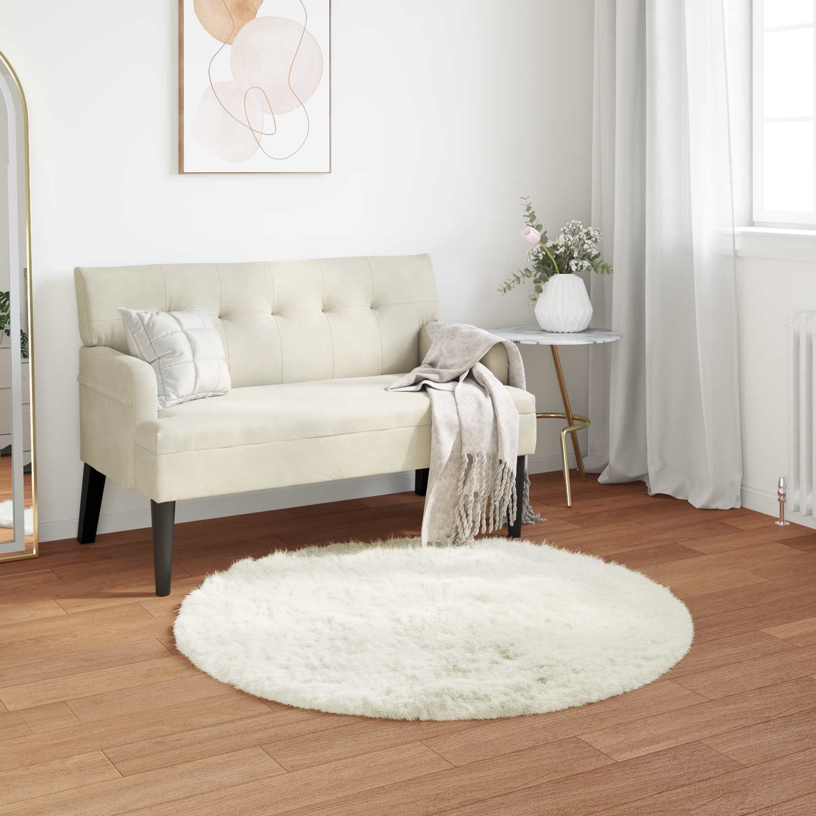 vidaXL Nepleer Schapenvacht Tapijt Wit 60 x 110 cm Polyester