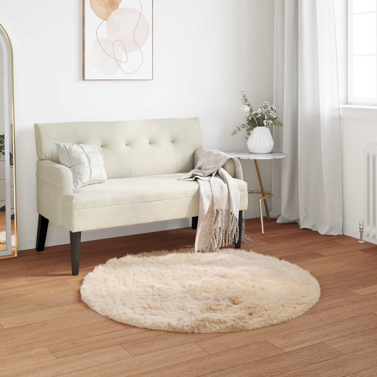 vidaXL Nepleer Schapenvacht Tapijt Wit 60 x 110 cm Polyester