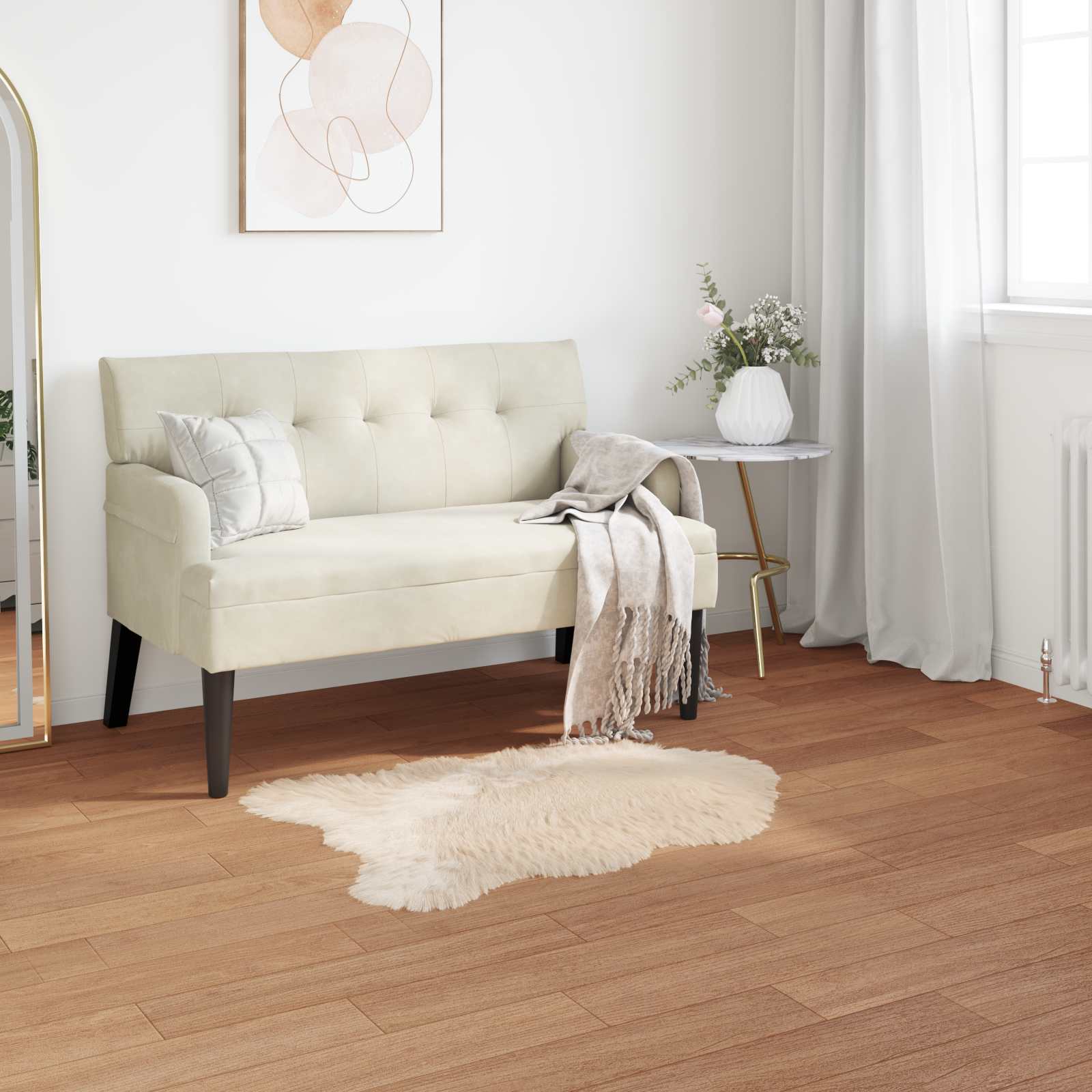 vidaXL Nepleer Schapenvacht Tapijt Wit 60 x 110 cm Polyester