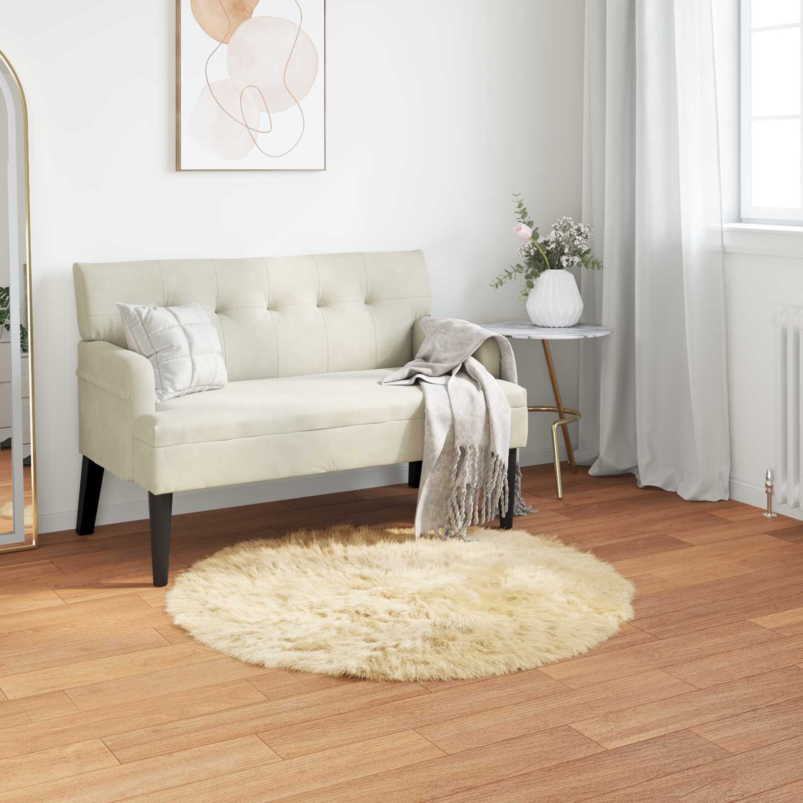 vidaXL Nepleer Schapenvacht Tapijt Wit 60 x 110 cm Polyester