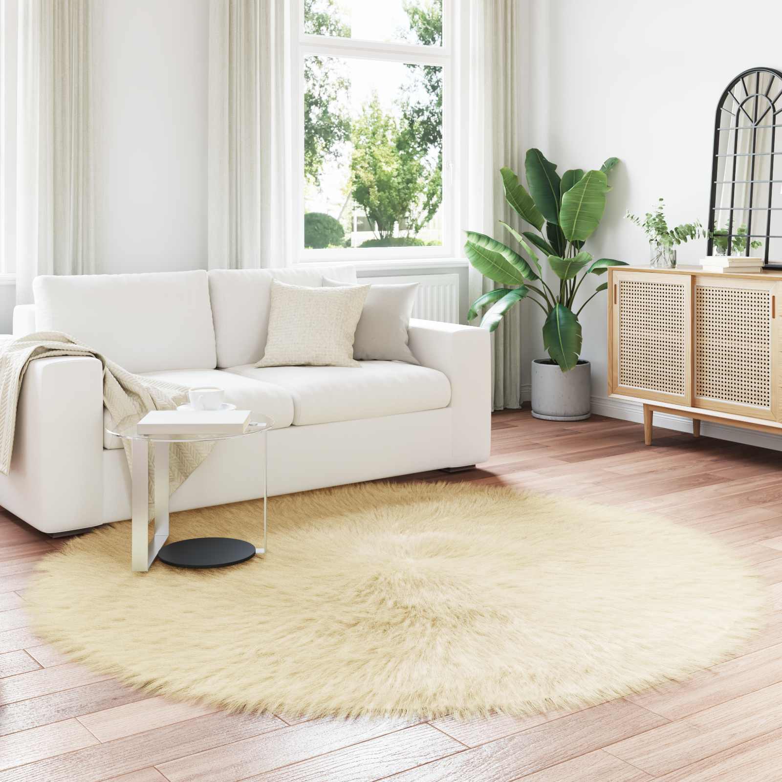vidaXL Nepleer Schapenvacht Tapijt Wit 60 x 110 cm Polyester