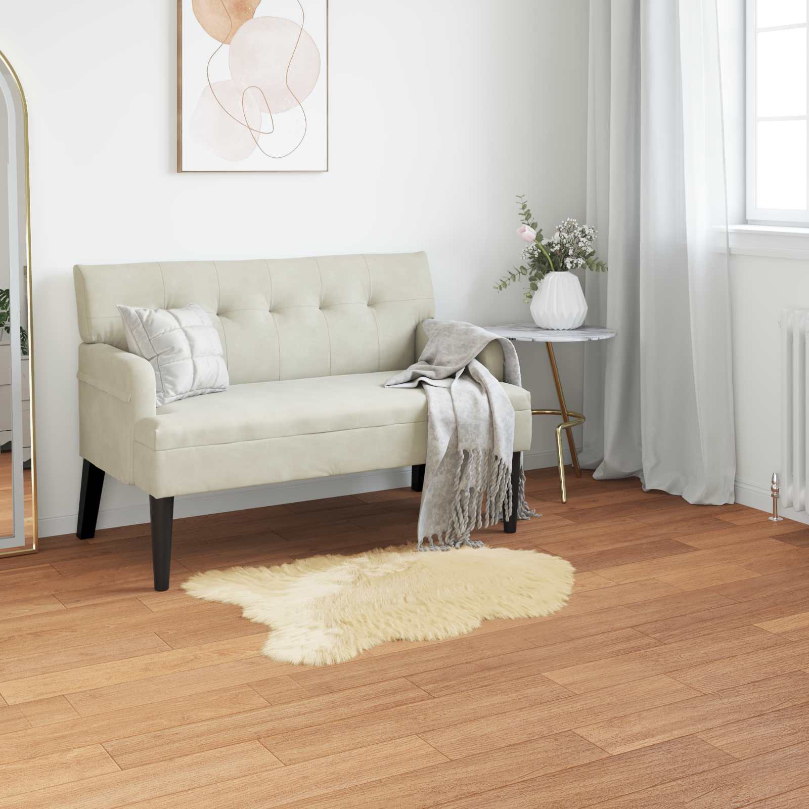 vidaXL Nepleer Schapenvacht Tapijt Wit 60 x 110 cm Polyester