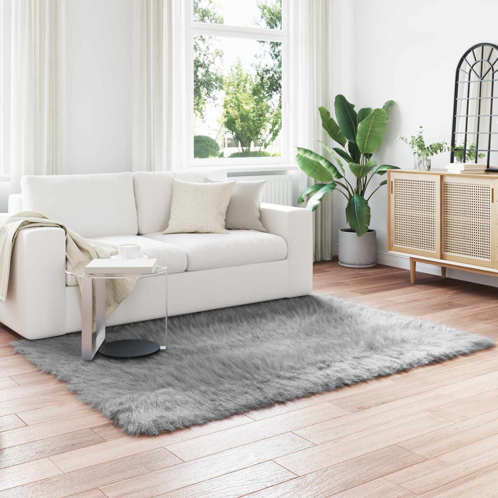 vidaXL Nepleer Schapenvacht Tapijt Wit 60 x 110 cm Polyester